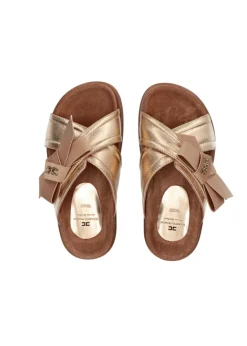 Elisabetta Franchi La Mia Bambina Ciabatta Oro con Fiocco per Bambine