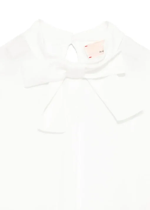 Elisabetta Franchi La Mia Bambina Camicia con Salopette Bianco con Strass per Bambine