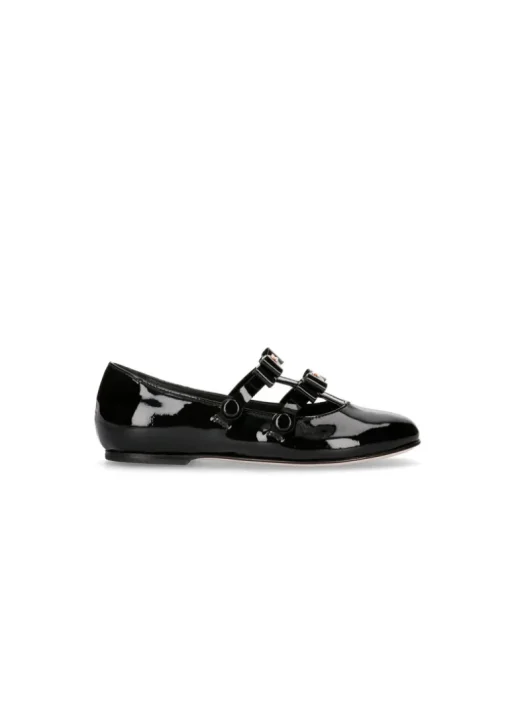Elisabetta Franchi La Mia Bambina Ballerina Nera Lucida per Bambine