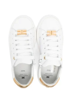 Elisabetta Franchi La Mia Bambina Sneakers Bianca con Logo Oro