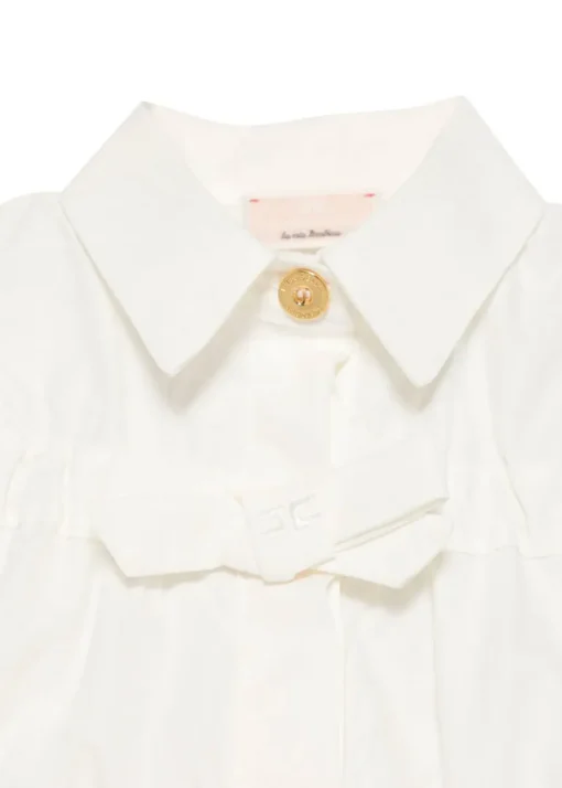 Elisabetta Franchi La Mia Bambina Camicia Panna con Fiocchi per Neonate