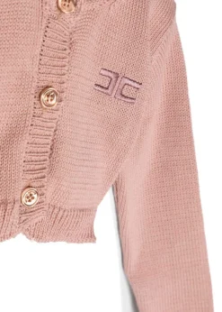 Elisabetta Franchi La Mia Bambina Coprispalle Desert Rose con Ricamo per Neonate