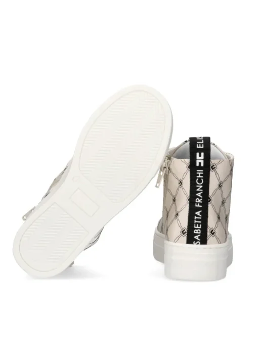 Elisabetta Franchi La Mia Bambina Sneakers Burro/Nero con Logo per Bambine