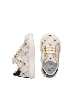 Elisabetta Franchi La Mia Bambina Sneakers Burro/Nero Monogram per Neonate