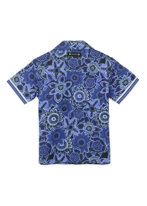 4GIVENESS Camicia Fantasia Floreale Blu per Bambini