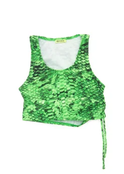 4GIVENESS Copricostume Top Fantasia Rainbow Boa Verde per Bambine