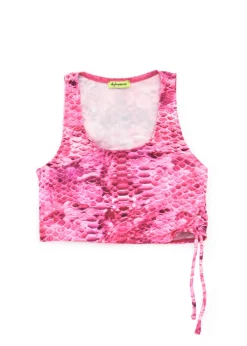 4GIVENESS Copricostume Top Fantasia Rainbow Boa Fucsia per Bambine