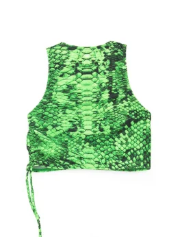 4GIVENESS Copricostume Top Fantasia Rainbow Boa Verde per Bambine
