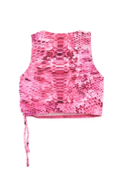 4GIVENESS Copricostume Top Fantasia Rainbow Boa Fucsia per Bambine