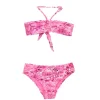 4GIVENESS Costume Bikini a Fascia Fantasia Rainbow Boa Fucsia per Bambine