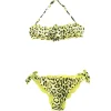 4GIVENESS Costume Bikini a Fascia Fantasia Maculata Gialla per Bambine