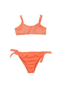 4GIVENESS Costume Bikini Arancione a Fascia con Strass per Bambine