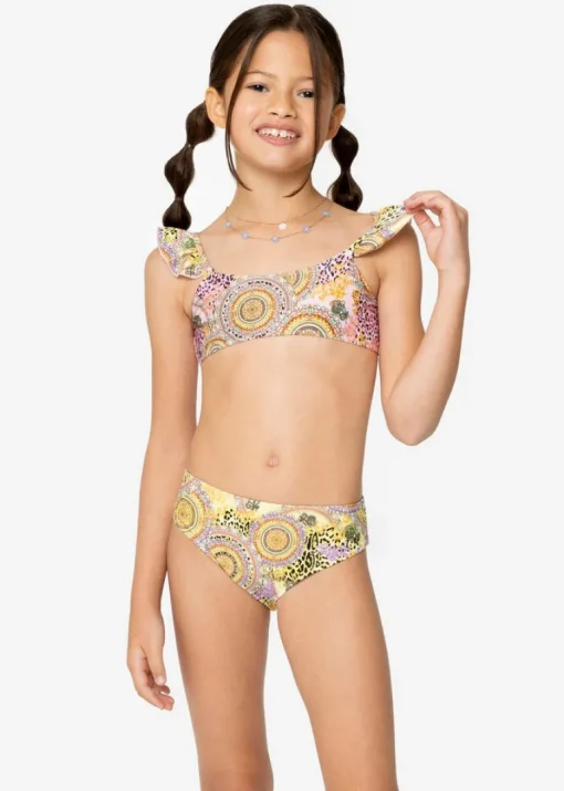 4GIVENESS Costume Bikini a Fascia Fantasia Capri per Bambine