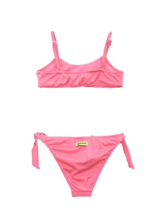 4GIVENESS Costume Bikini Fucsia a Fascia con Strass per Bambine
