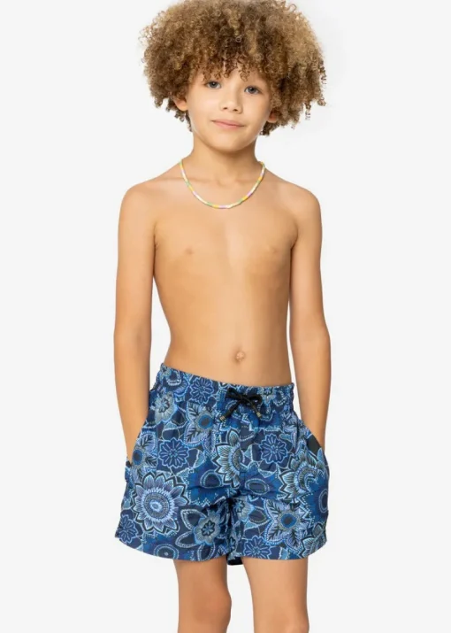 4GIVENESS Costume Boxer Fantasia Floreale Blu per Bambini