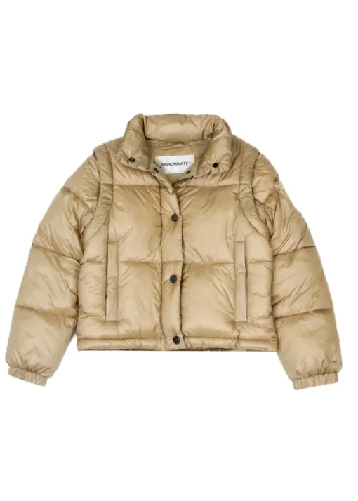 Hinnominate Kids Giubbino Nocciola con Maniche a Zip