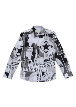 Iceberg Kids Camicia Bianca con Stampa All Over per Bambini