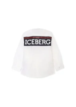 Iceberg Kids Camicia Bianca con Banda Logo per Neonati