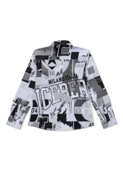 Iceberg Kids Camicia Bianca con Stampa All Over per Bambini