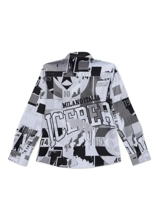 Iceberg Kids Camicia Bianca con Stampa All Over per Bambini