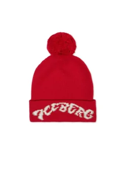Iceberg Kids Cappello Beanie Rosso con Pon Pon per Bambine