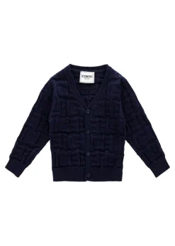 Iceberg Kids Cardigan Blu con Relief per Neonati