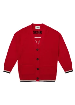 Iceberg Kids Cardigan Rosso con Intarso Logo per Bambini