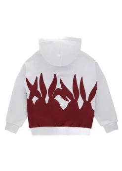 Iceberg Kids Felpa con Cappuccio Bianca con Stampa per Bambini
