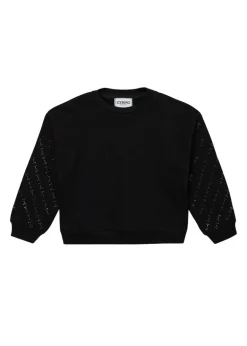 Iceberg Kids Felpa Nera con Applicazione Borchie per Bambine