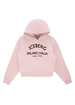 Iceberg Kids Felpa Rosa con Cappuccio con Stampa