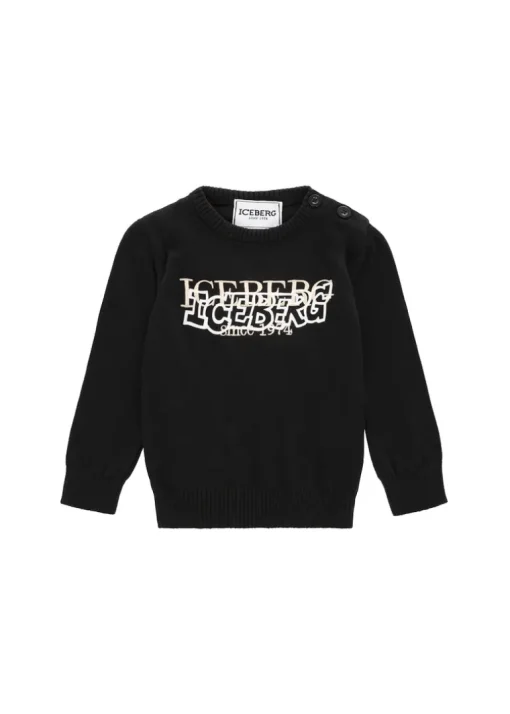 Iceberg Kids Maglioncino Nero con Intarso per Neonati
