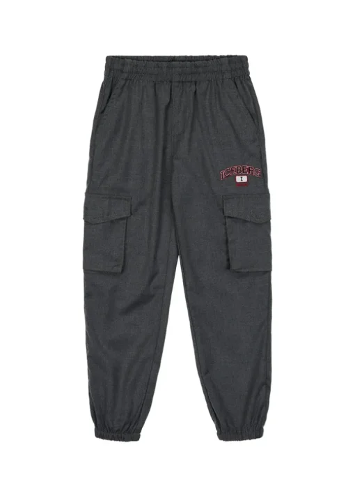 Iceberg Kids Pantaloni Cargo Piombo per Bambini