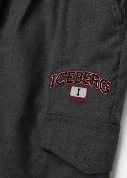 Iceberg Kids Pantaloni Cargo Piombo per Bambini