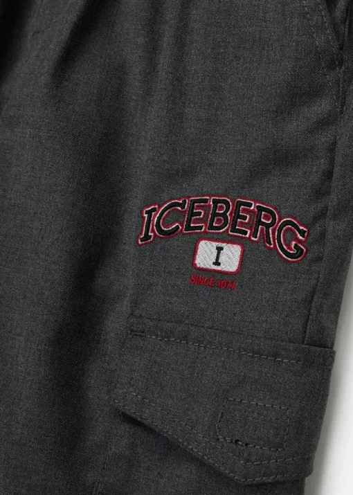 Iceberg Kids Pantaloni Cargo Piombo per Bambini