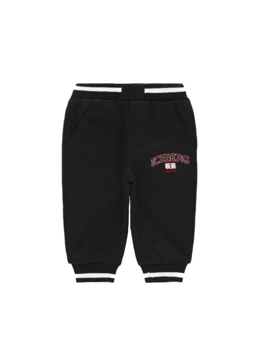 Iceberg Kids Pantaloni Neri in Tuta per Neonati