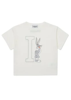 Iceberg Kids T-shirt Bianca Crop con Bugs Bunny per Bambine