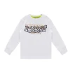 Iceberg Kids T-shirt Bianca Maniche Lunghe con Logo per Neonati