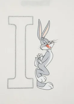 Iceberg Kids T-shirt Bianca Crop con Bugs Bunny per Bambine