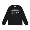 Iceberg Kids T-shirt Maniche Lunghe Nera con Stampa Logo per Bambini