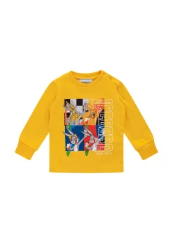 Iceberg Kids T-shirt Maniche Lunghe Gialla con Stampa per Neonati