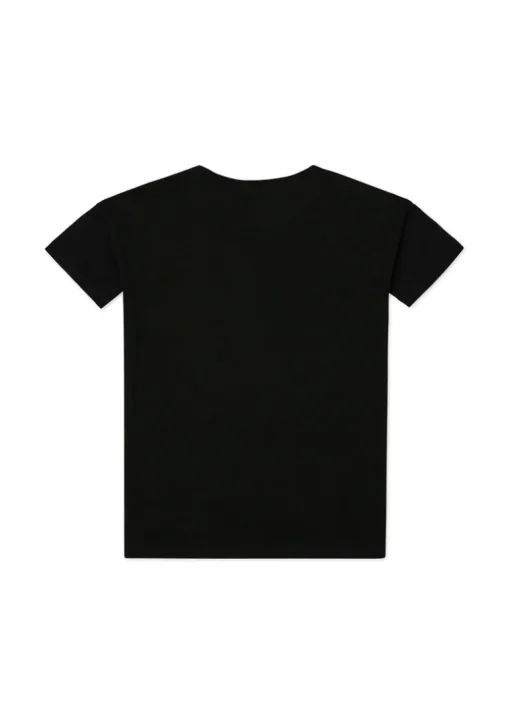 Iceberg Kids T-shirt Nera Crop con Logo Borchiato per Bambine