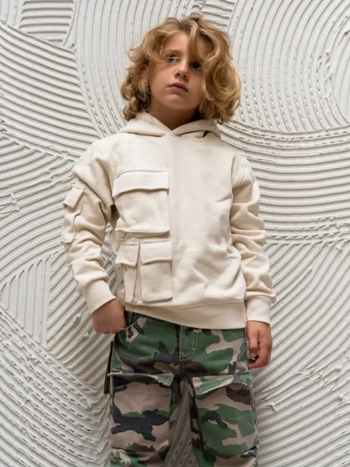 I'm Brian Felpa Panna con Tasche per Bambini