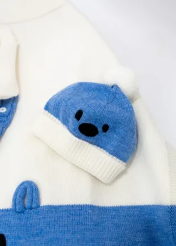 Le Coconnè Cappello Bianco/Azzurro per Neonati