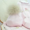 Le Coconnè Cappello Rosa con Pon Pon per Neonate