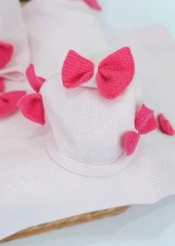 Le Coconnè Cappello Rosa con Fiocchi per Neonate