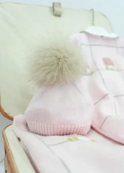 Le Coconnè Cappello Rosa con Pon Pon per Neonate