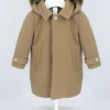 Le Coconnè Cappotto Cammelllo con Cappuccio per Neonati