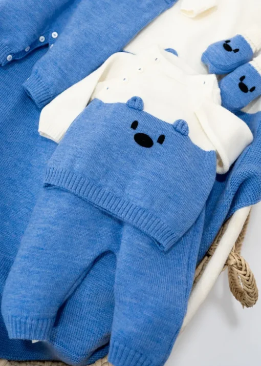 Le Coconnè Completo Bianco/Azzurro per Neonati