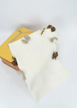 Le Coconnè Coperta Bianca con Fiocchi per Neonate