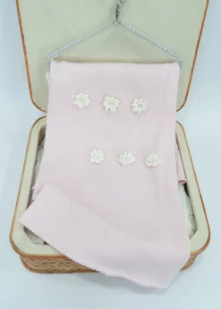 Le Coconnè Coperta Rosa con Fiori per Neonate